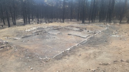 AFTER: Burnt cabin in Cold Springs Burn Scar